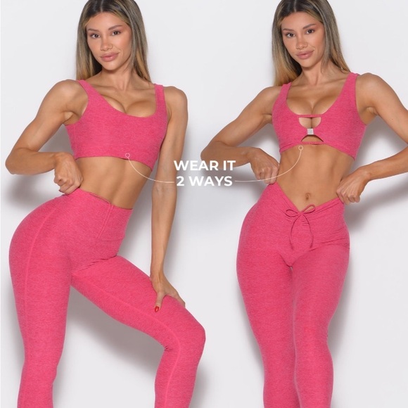 Bombshell sportswear DUALMODE BRA in petal kiss   Size Large - Picture 6 of 10